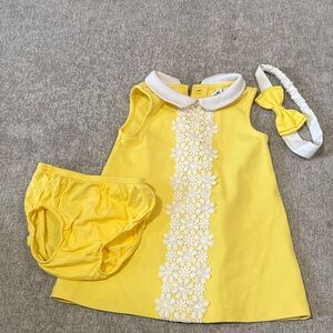Janie and Jack Yellow Dress with White Accents